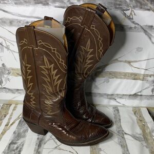 Vintage Nocona Lizard Western Boots